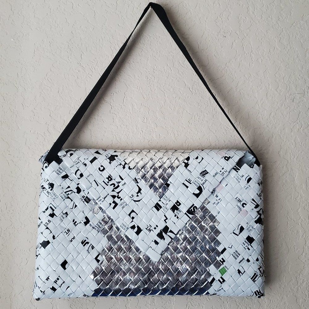 Upcycled Eco Friendly Braided Crossbody Bag Recycled Materials